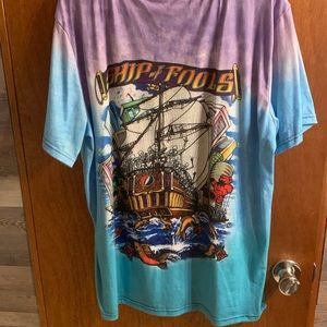NWOT all over print shop of fools t shirt